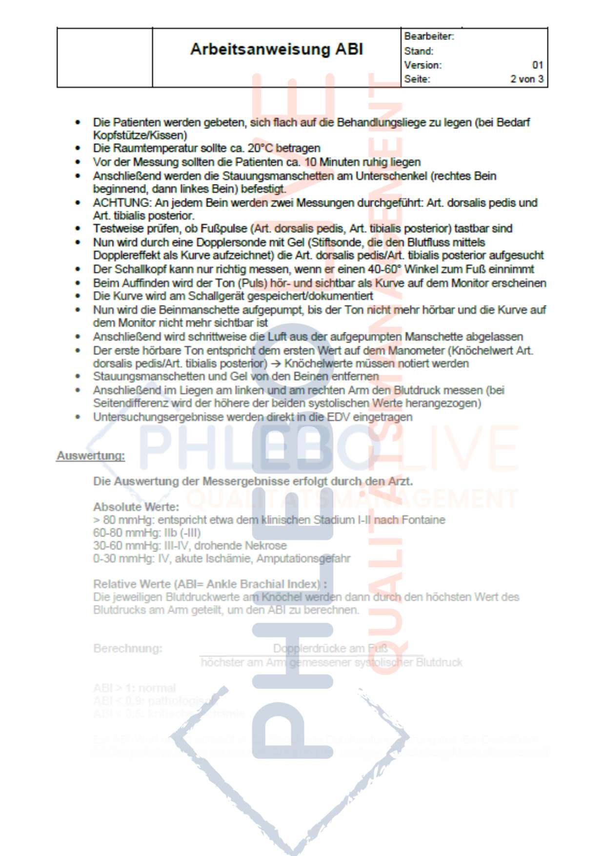 AA Verschlussdruckmessung